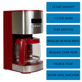 Bold flavor brew setting on Koolatron Kenmore for richer coffee.