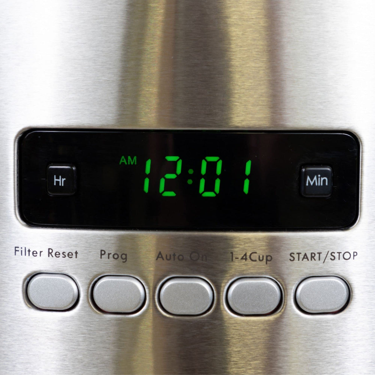 Reusable gold-tone filter on Koolatron Kenmore reduces waste and cost.