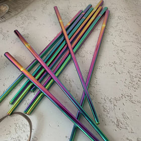 Koolemon rainbow chopsticks polished edge close up shows smooth grip
