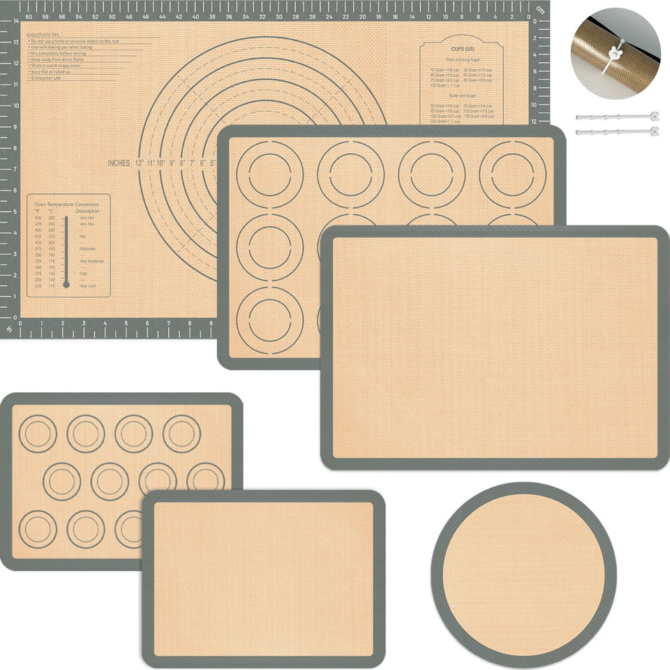Koolstuffs pastry mat 26x16 with grid lines for precise rolling and measuring