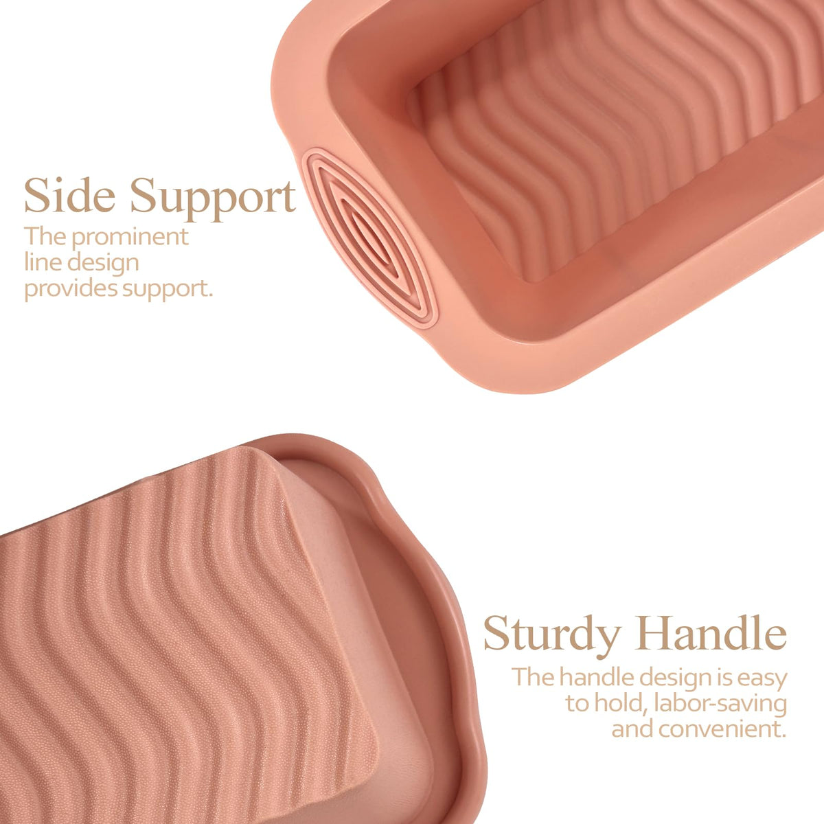 Koolstuffs rectangular loaf pans in two colors for easy batch identification and even baking
