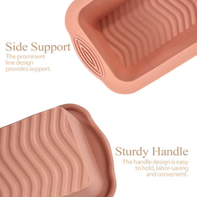 Koolstuffs rectangular loaf pans in two colors for easy batch identification and even baking