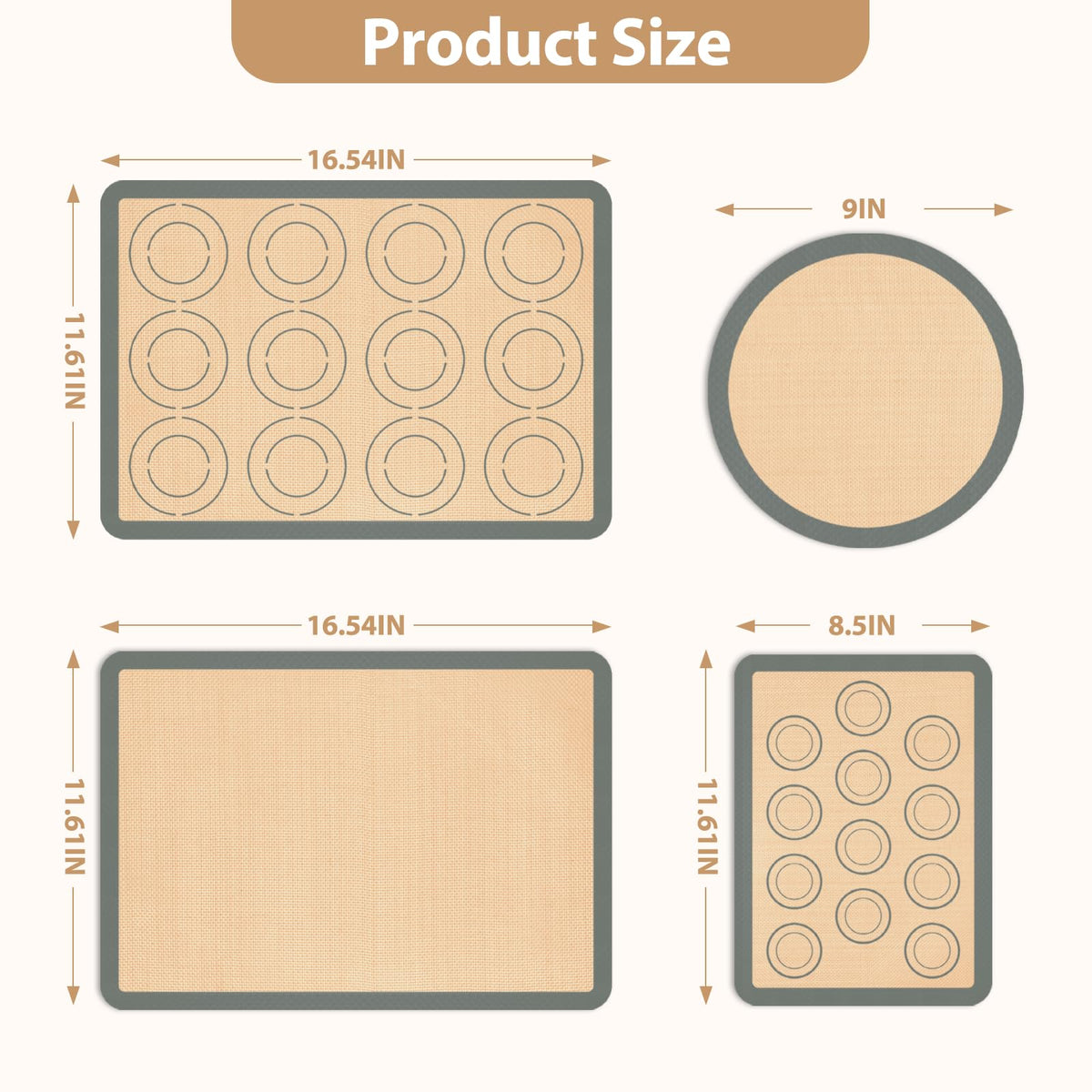 Koolstuffs standard mat 16.54x11.61 with a nonstick surface for easy dough work