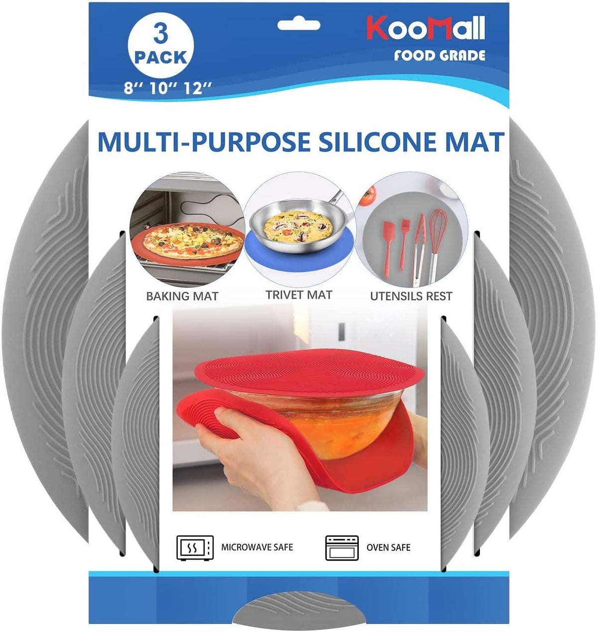 KooMall 8-inch multi-use mat protects countertops while handling hot foods.