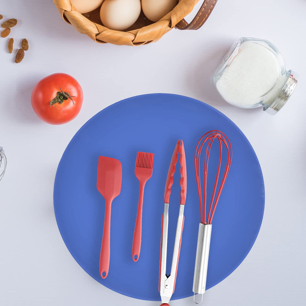KooMall baking mat provides non-stick surface for rolling dough.