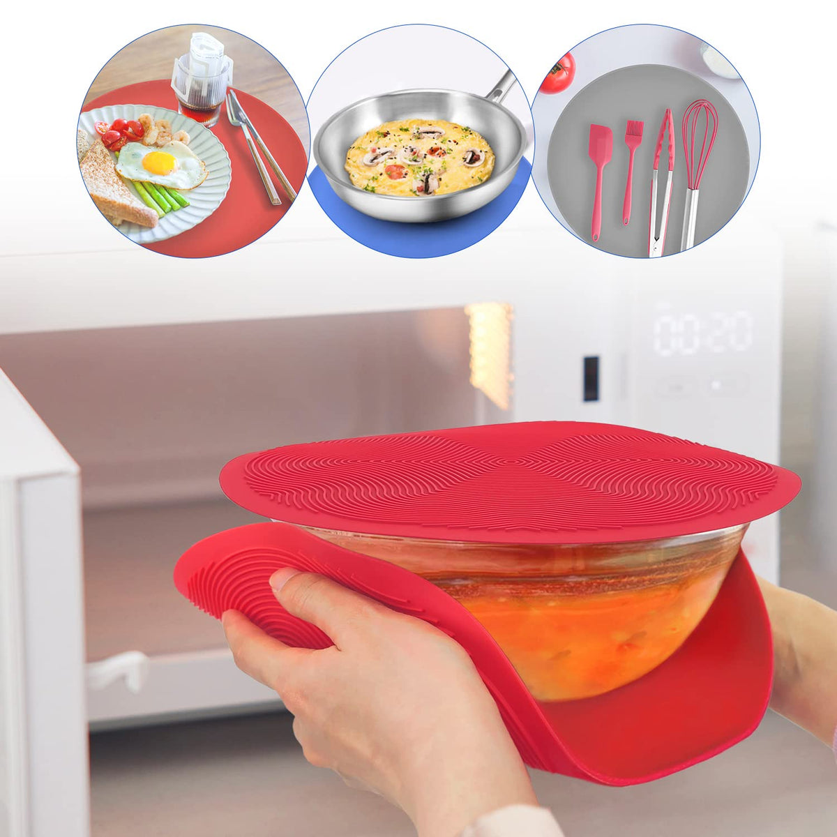 KooMall silicone pot-holder/trivet demonstrates safe grip for hot cookware