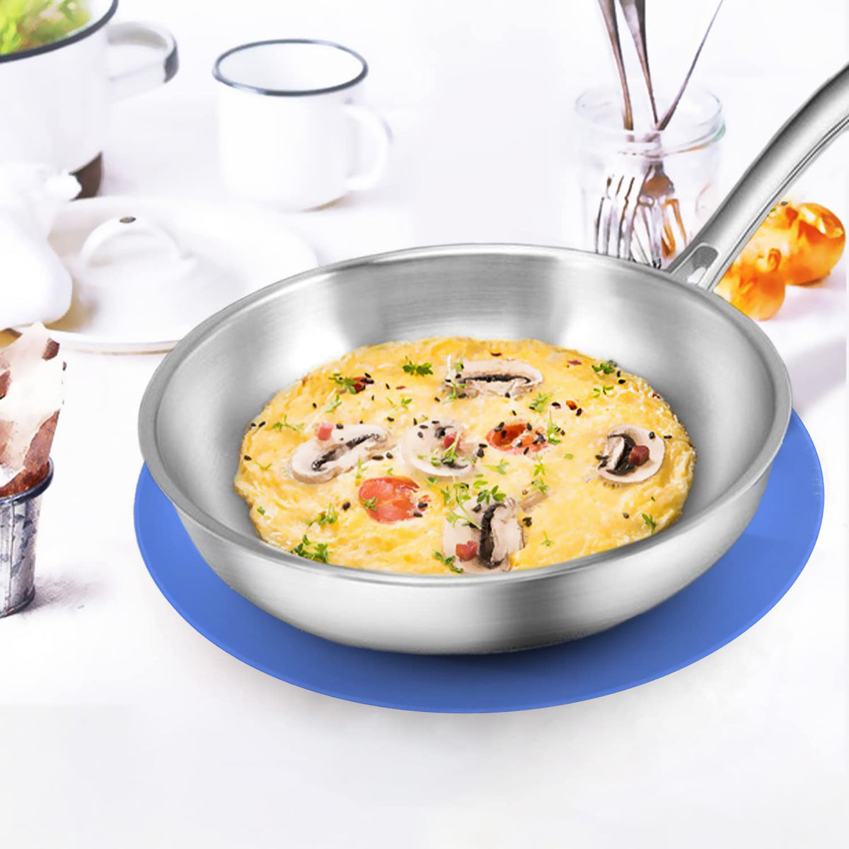 KooMall table place mat protects surfaces and defines dining spots.