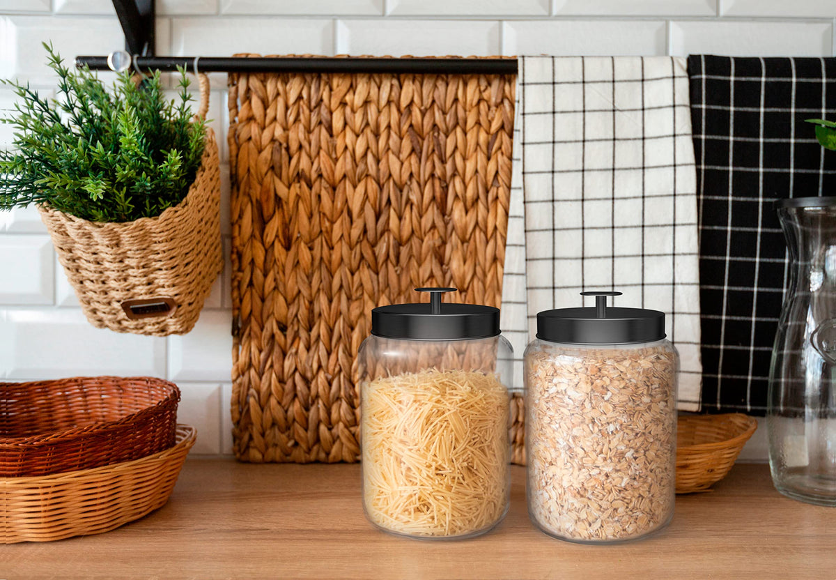 KooK bathroom apothecary jars for cotton balls and bath salts