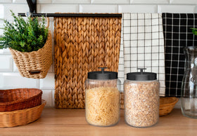 KooK bathroom apothecary jars for cotton balls and bath salts