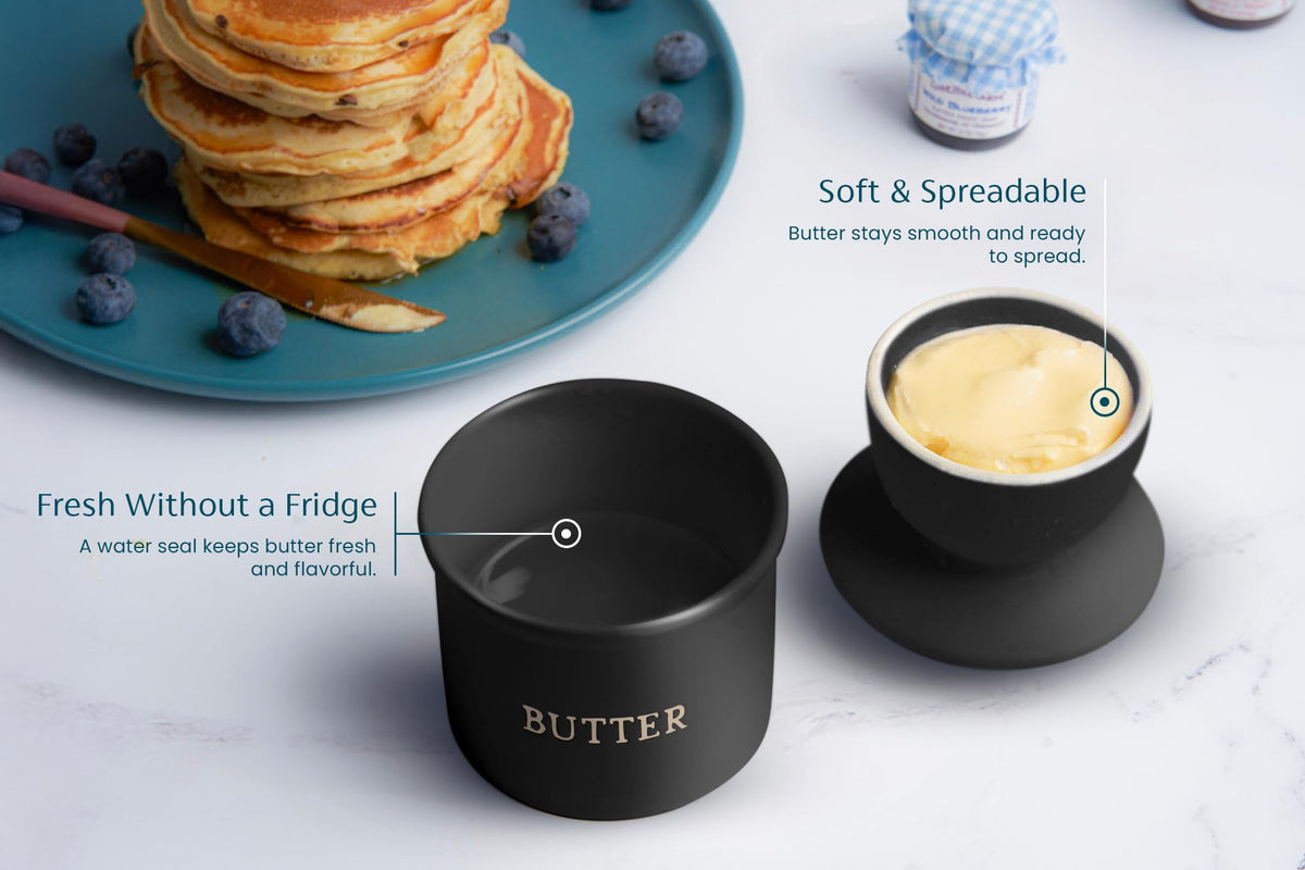 Top cup filled with softened butter is ready for quick serving.