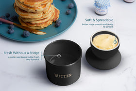 Top cup filled with softened butter is ready for quick serving.