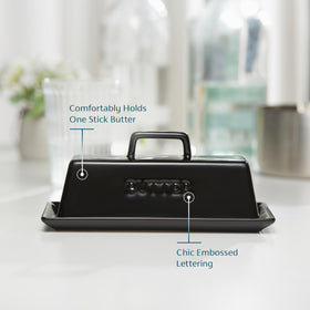 KooK butter dish lid-handle for easy lifting and secure lid position.