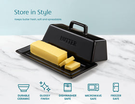 KooK butter dish microwave-friendly for quick softening of butter.