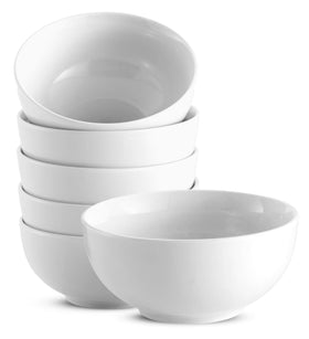 KooK ceramic cereal bowls, 24oz, marshmallow white, ideal for versatile meals