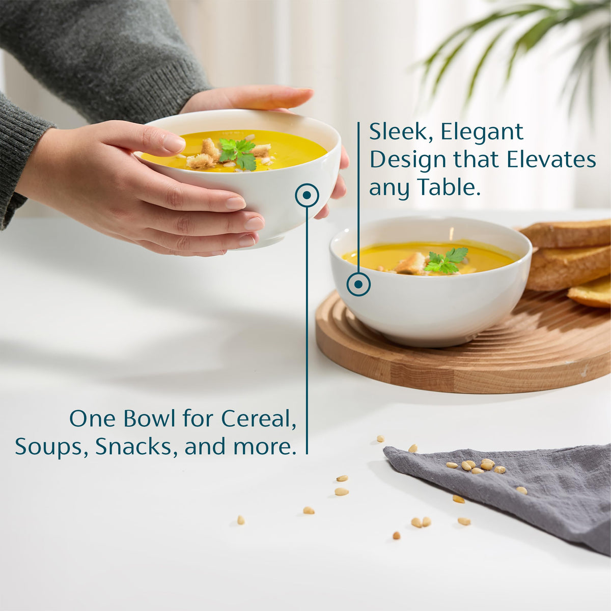 KooK bowls with deep interior for saucy soups and pastas