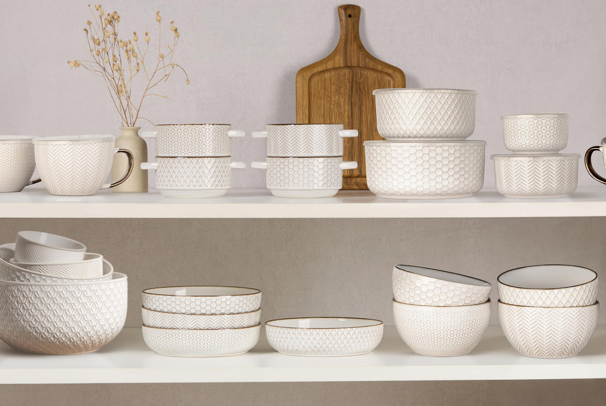 KooK Narbonne ivory bowls dishwasher-safe for easy cleanup