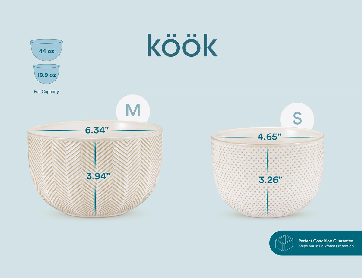 KooK Narbonne ivory bowls gift-ready set for entertaining