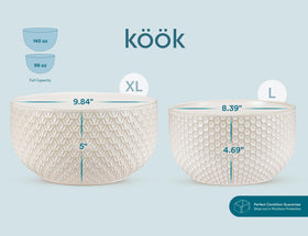 KooK Narbonne ivory bowls come in multiple sizes for versatile prep