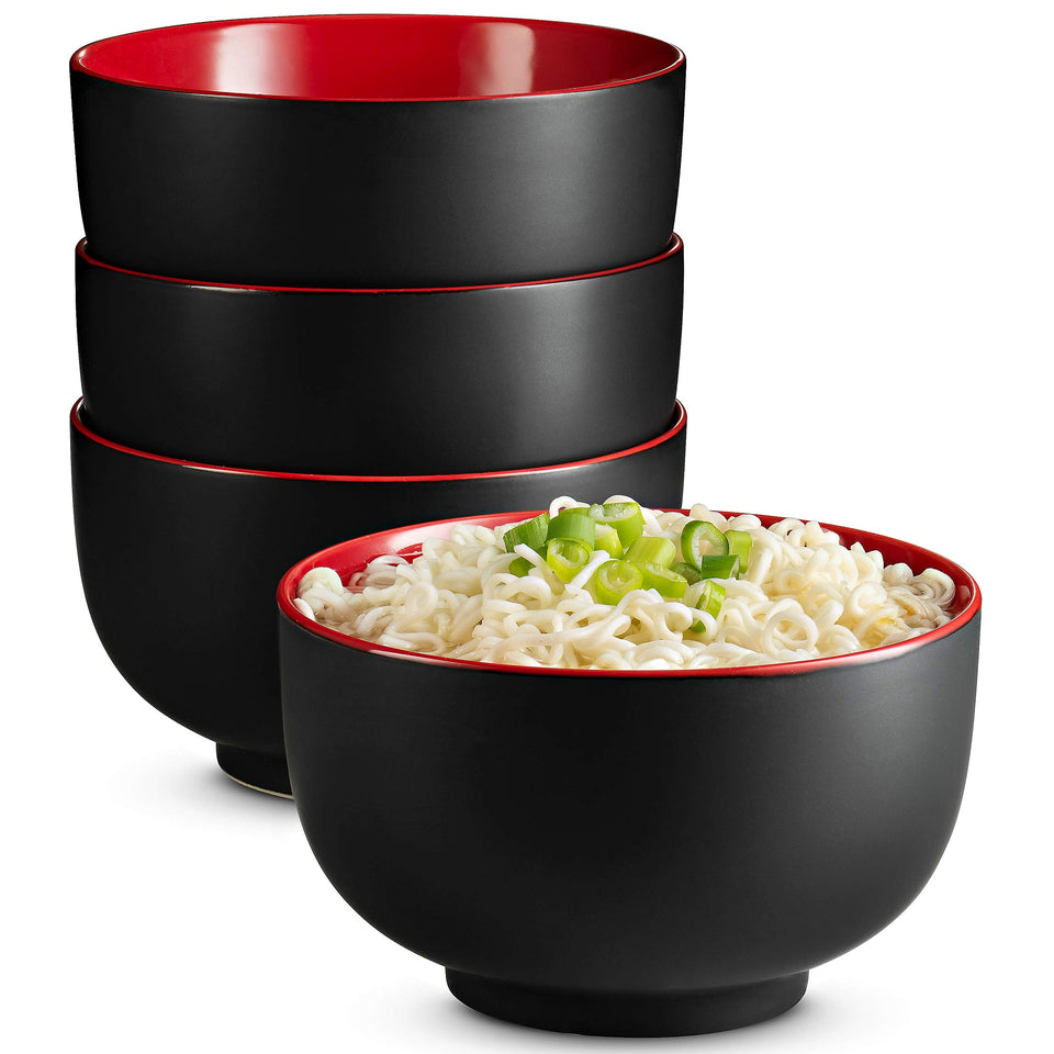 KooK ramen bowl deep 34oz interior color accent for large noodle servings.