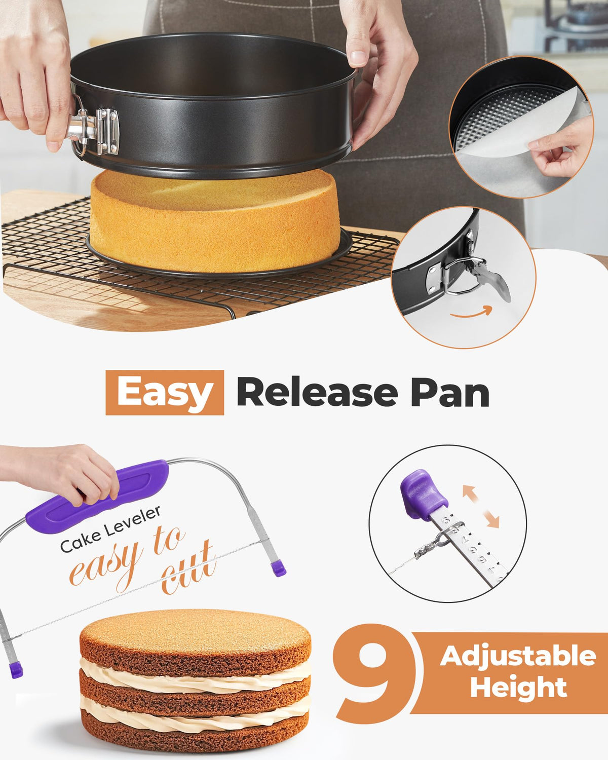 Kootek 11in cake turntable enabling smooth frosting and precise decorating