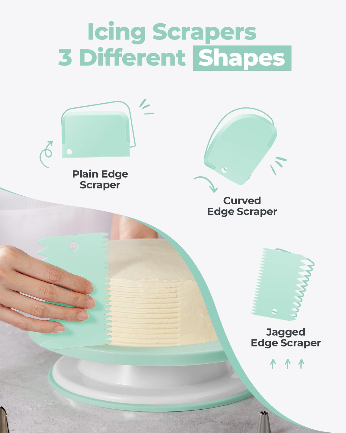 Kootek 158Pcs stainless spatulas ensure smooth frosting layers