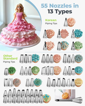 Kootek 55 numbered tips close up for precise cake patterns