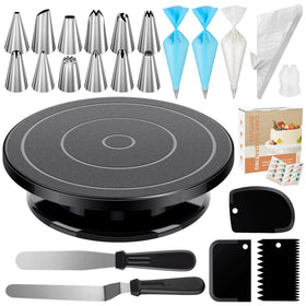 Kootek 71Pcs cake decorating kit turntable for flawless designs.
