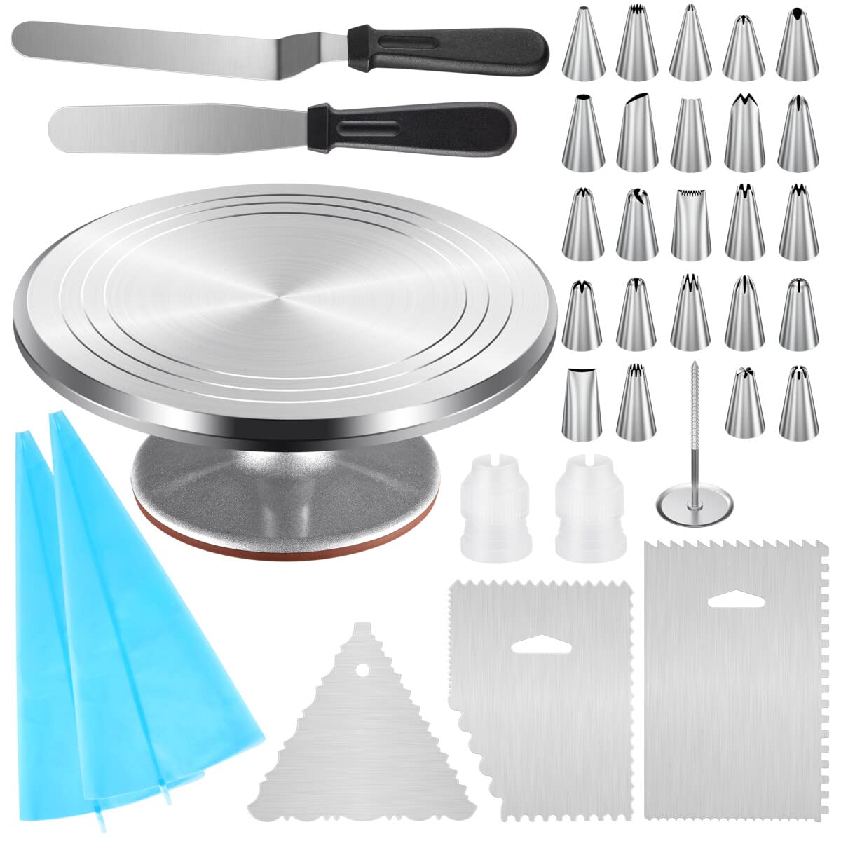 Kootek aluminium cake turntable 12-inch with smooth rotation for decorating