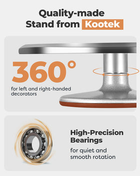 Kootek aluminum turntable side view showing sturdy base for stability