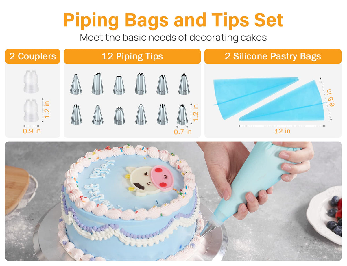 Kootek angled offset spatula for smooth frosting on layered cakes.