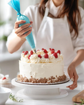 Kootek cake decorating in use with cupcakes and cakes in progress