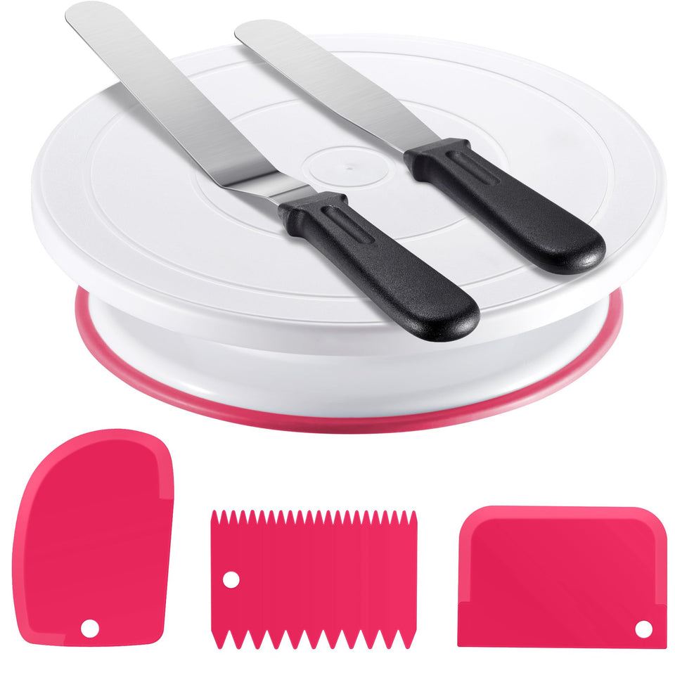 Kootek cake decorating kit with 360 turntable for smooth, professional-looking icing