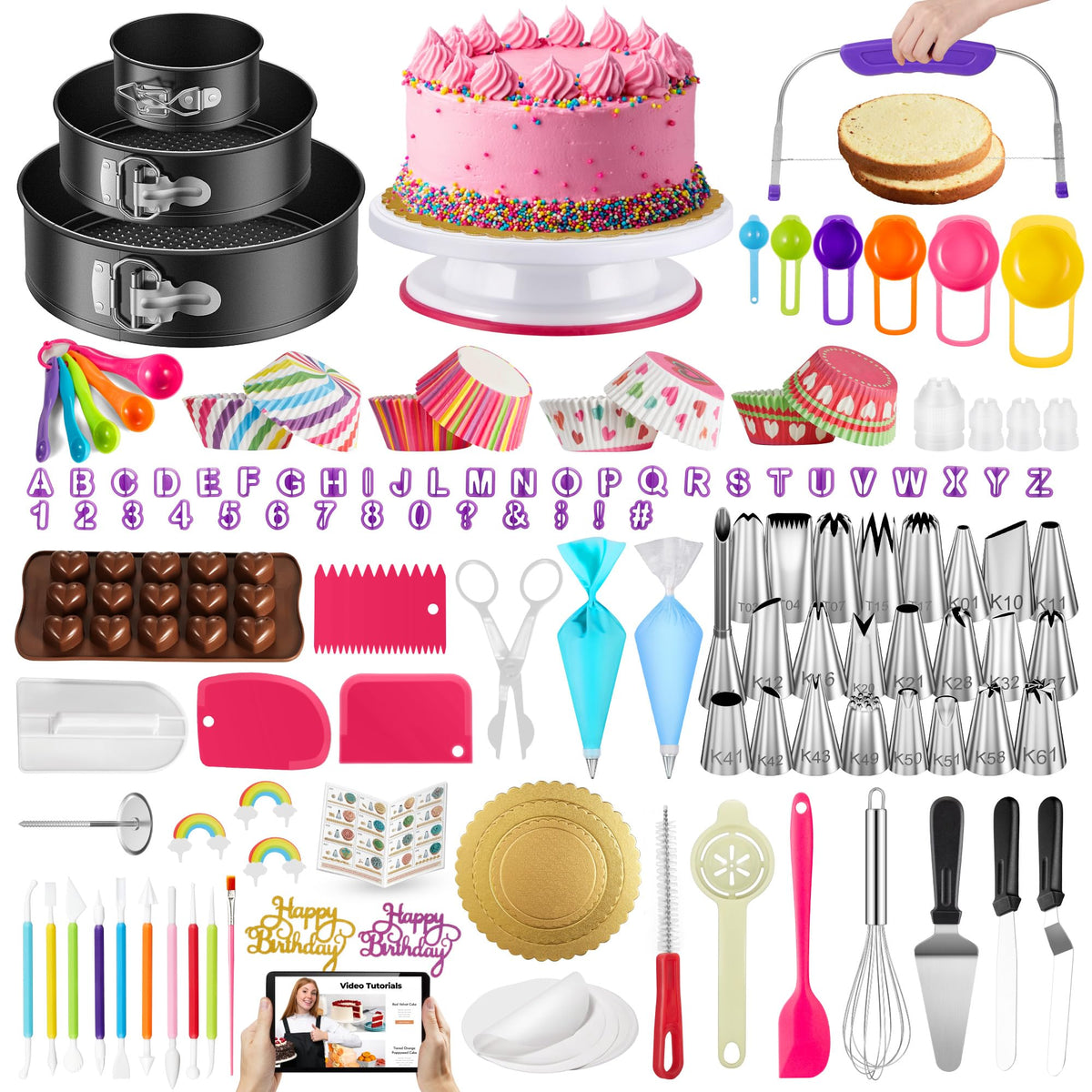 Kootek cake decorating kit full setup for confident home baking and decoration