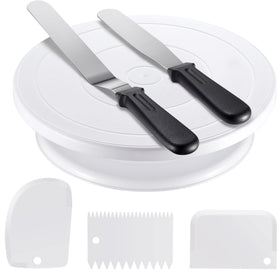 Kootek cake decorating kit turntable 11-inch spins smoothly for flawless designs
