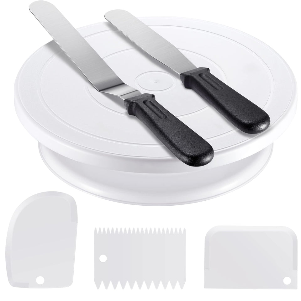 Kootek cake decorating kit turntable 11-inch spins smoothly for flawless designs