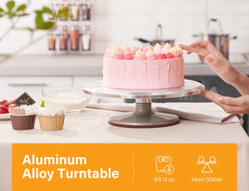 Kootek cake leveler helps create level layers for clean cakes.