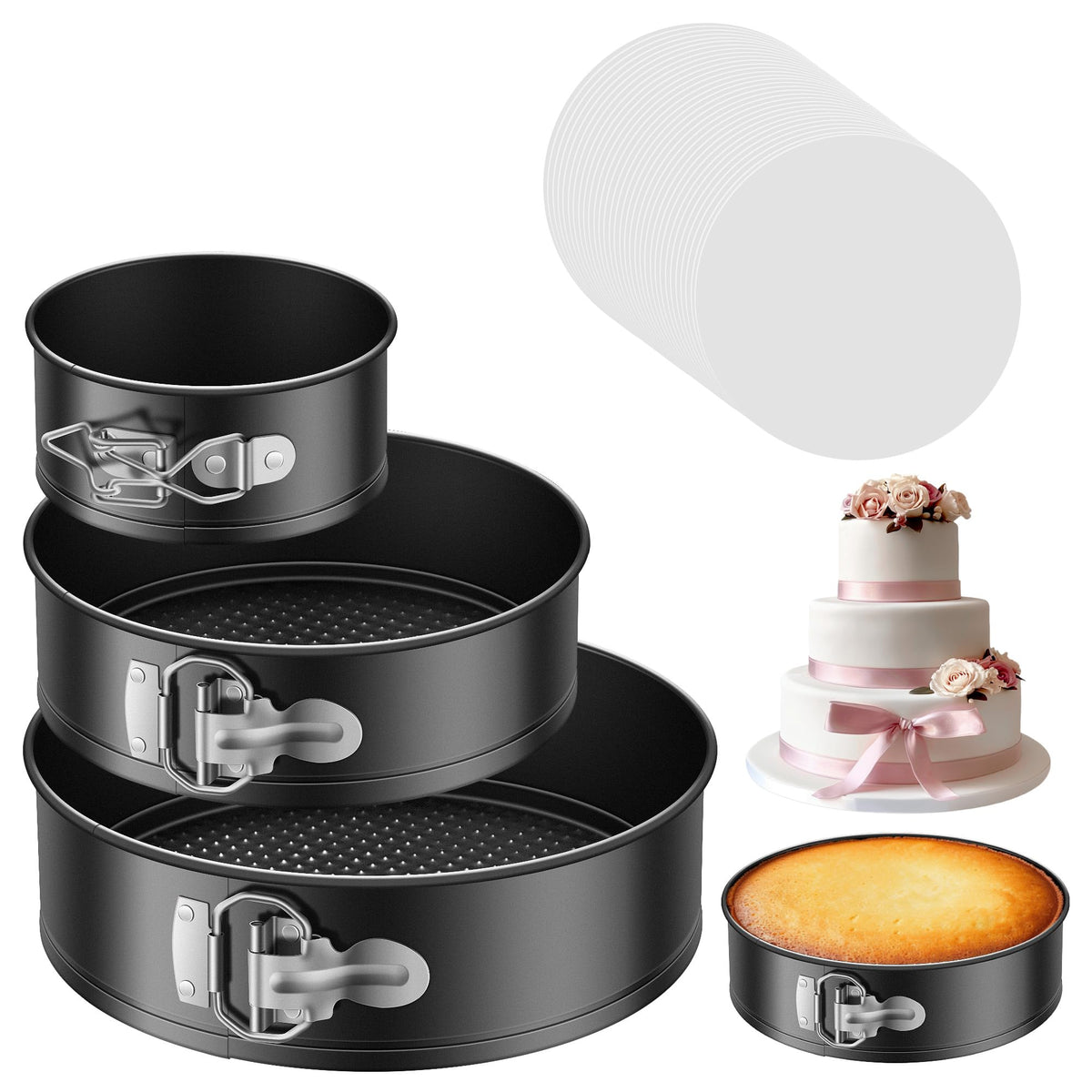 Kootek cake pan set 4-inch for precise mini cheesecakes and tarts