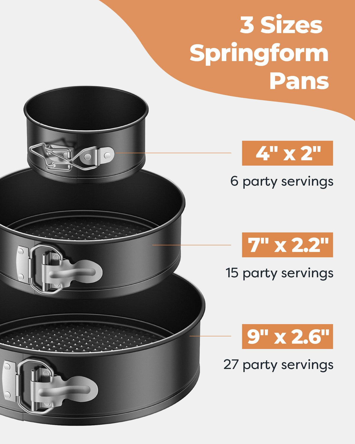 Kootek cake pan set 9-inch ideal for larger cheesecakes and layered desserts
