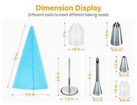 Kootek large icing tips 13-pack enable quick, bold details