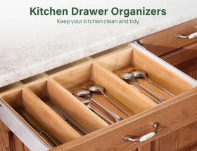 Kootek versatile trays fit together or apart to maximize drawer space.