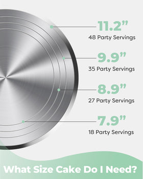 Kootek non-slip cake stand keeps cakes steady during decorating with rubber feet.