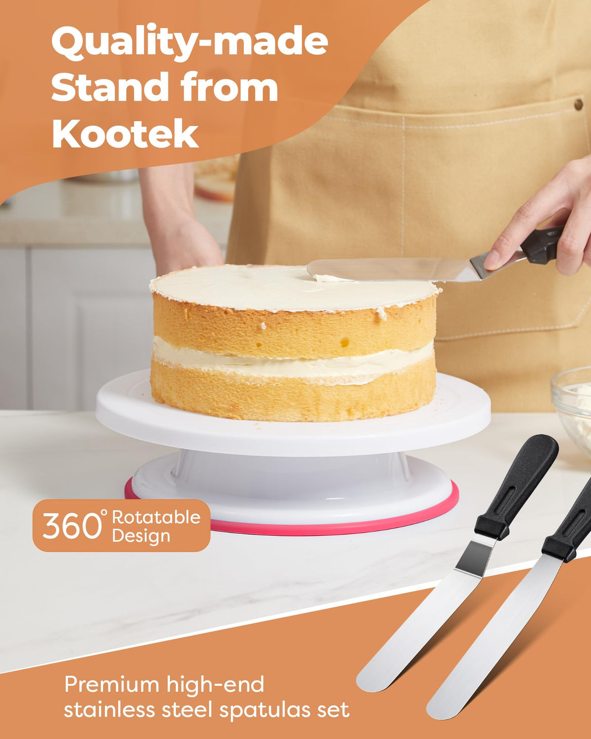 Kootek piping tips 24-piece set for intricate borders and detailed cake art