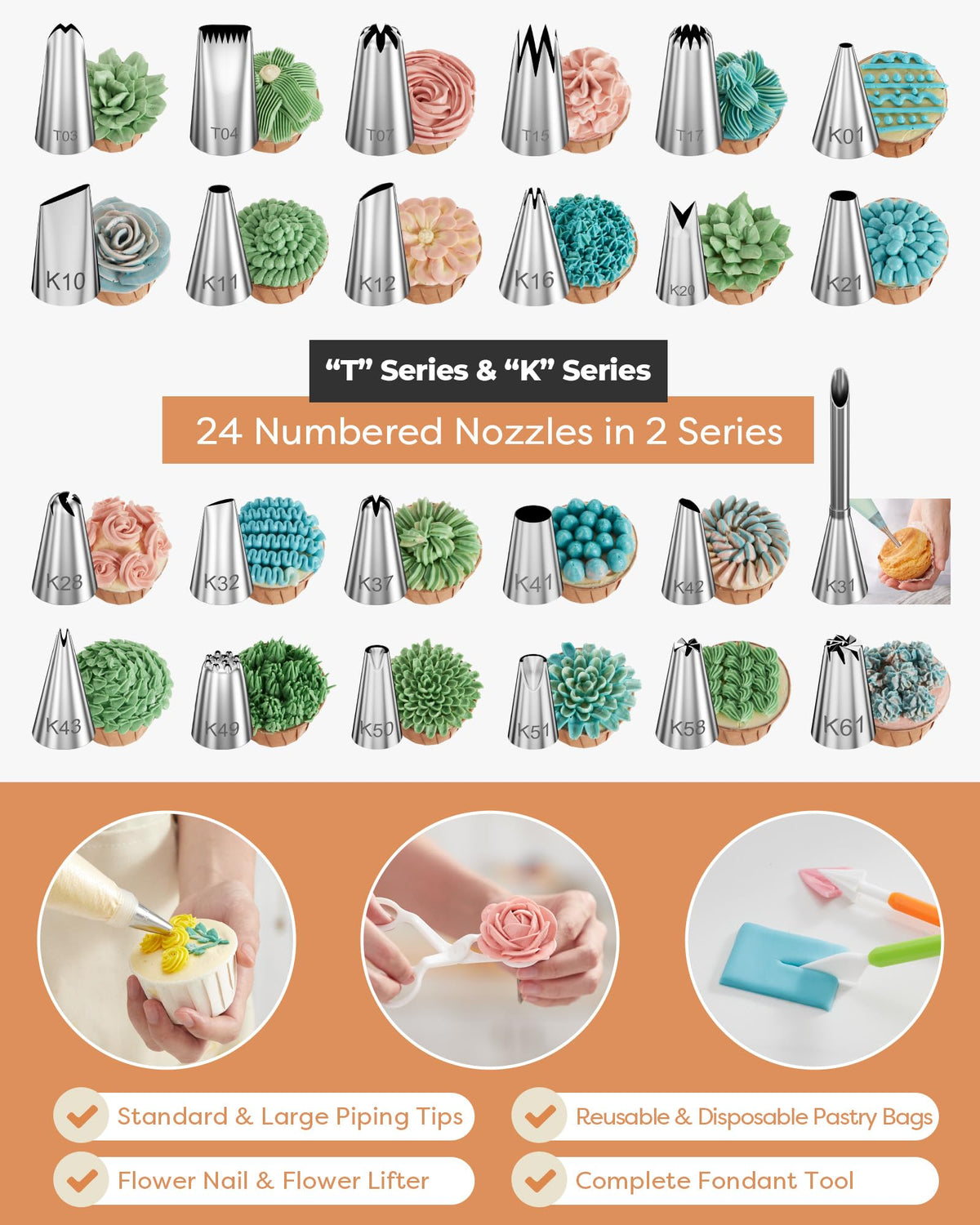 Kootek straight and angled spatulas help even frosting and clean crumb layers