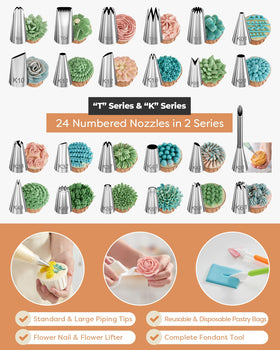 Kootek straight and angled spatulas help even frosting and clean crumb layers
