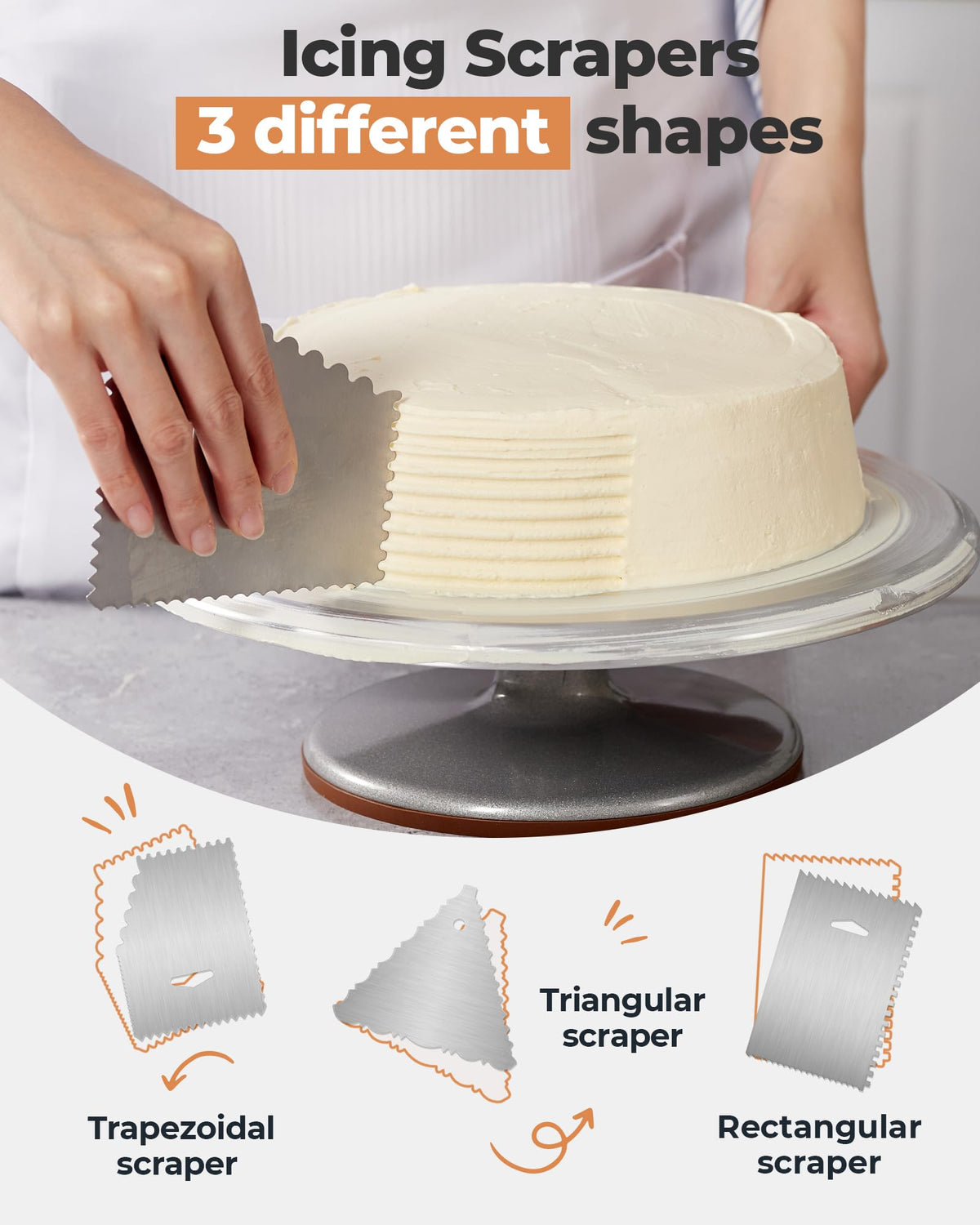 Kootek straight icing spatula for smooth, even sides