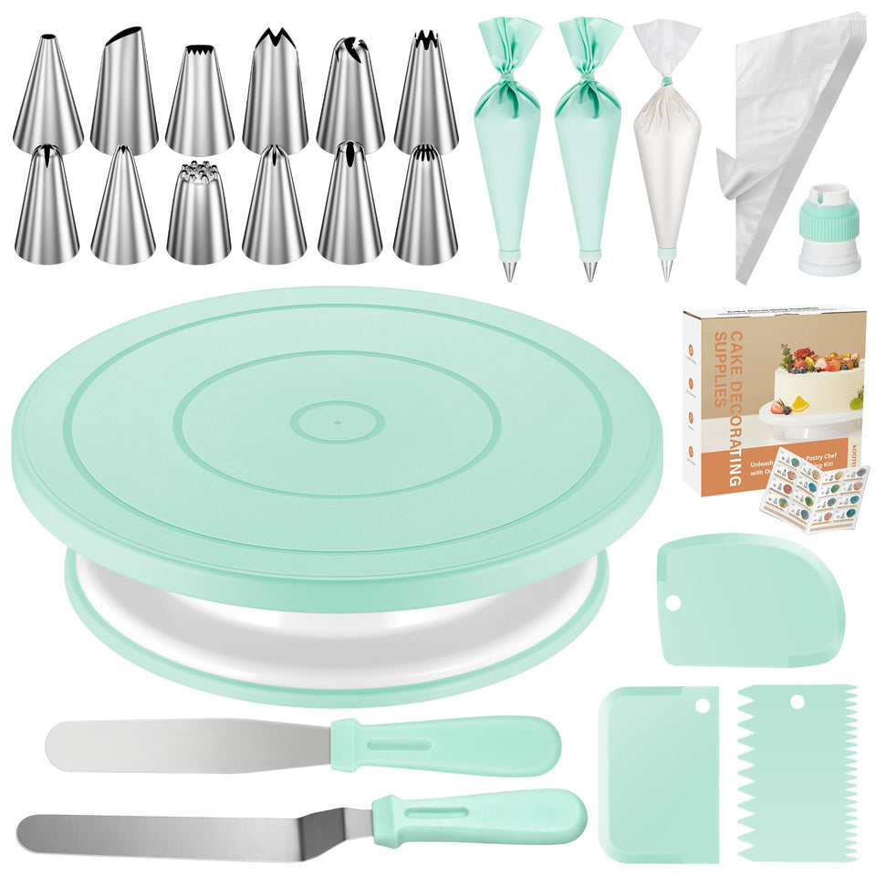 Kootek 360° cake decorating turntable for smooth frosting from any angle