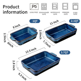 KOOV bakeware set 8x6 pan Nebula Blue great for sides and desserts