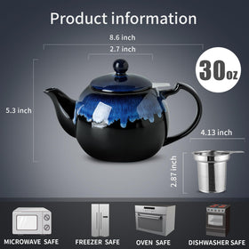 KOOV 34oz Nebula Blue handle for comfortable pouring.