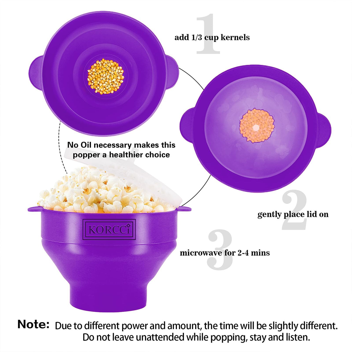 Korcci original popper lid with handles makes safe handling easy