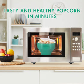 Korcci popcorn popper aqua lid and handles for safe removal